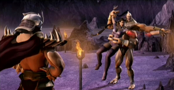 Mortal Kombat: Onslaught - Fatality: Sub-Zero vs. Goro at Shokan