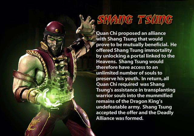 We need Shang Tsung's Shaolin Monks, MK 3 and Deadly Alliance appearances  in MK11. : r/MortalKombat